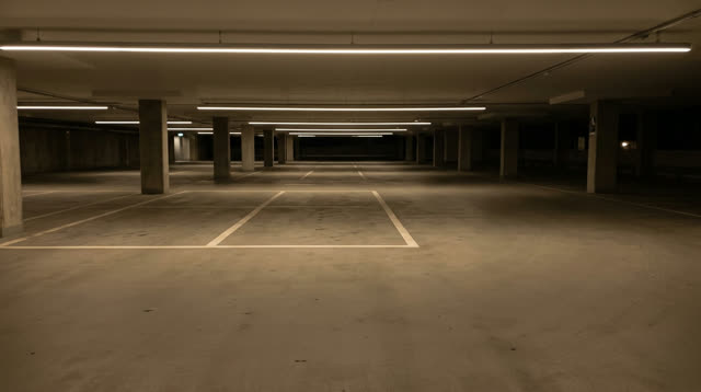 Night car park — a scene for your car reveal video
